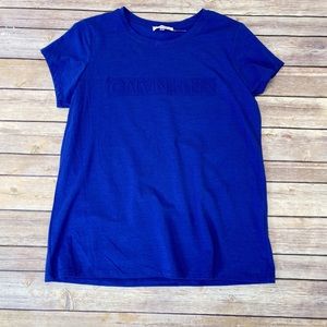 Calvin Klein women’s Royal blue 3D logo T-Shirt S